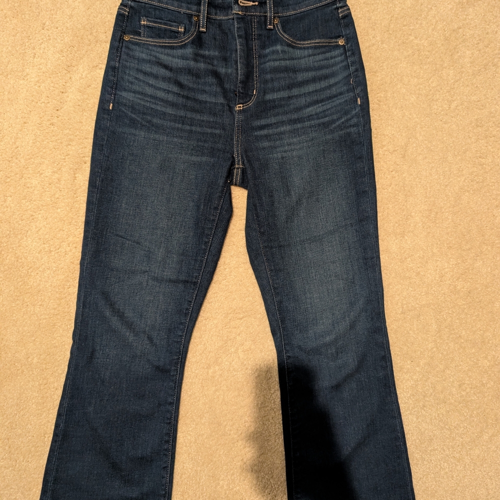 Loft High Rise Kick Crop bright Indigo Wash